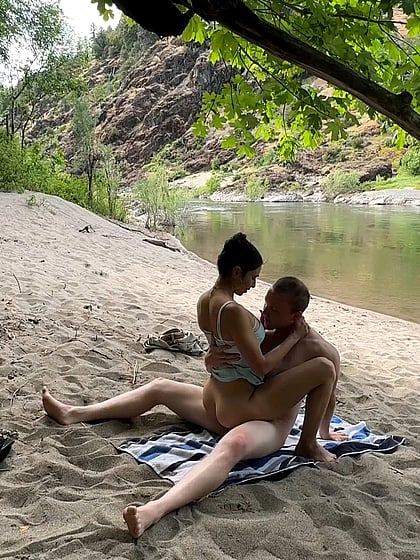 Watch Hayley Get Fucked Hard by Kian in River Cowgirl - Big Tits Outdoor Exhibitionist Fap Material'