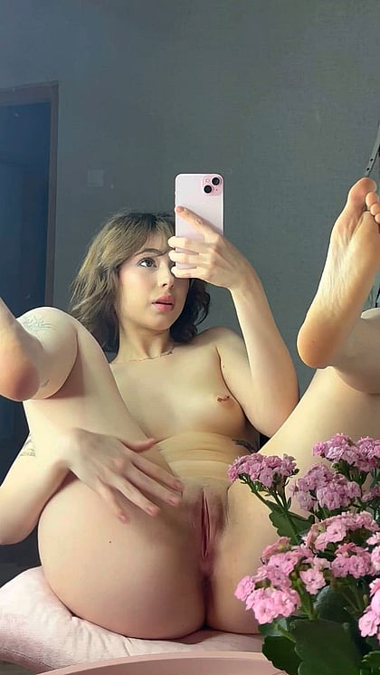 Dirty Little Brunette Teen Fuckdoll Spreads Her Tight Pussy Lips for Your Cum'