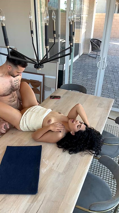 Kitchen Slut! I Let Him Fuck Me Raw On The Table'