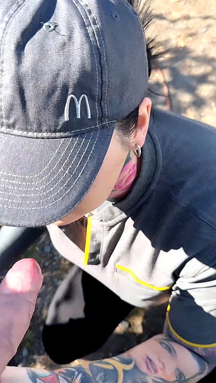 Hot & Slutty McDonald's Drive-Thru BJ - Watch Me Gag On This Big Meal!'