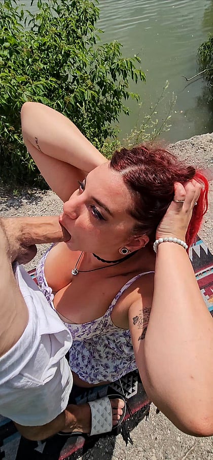 I'm Your Dirty Little Cock Sucker - Watch Me Worship That Monster Dick Outdoors'
