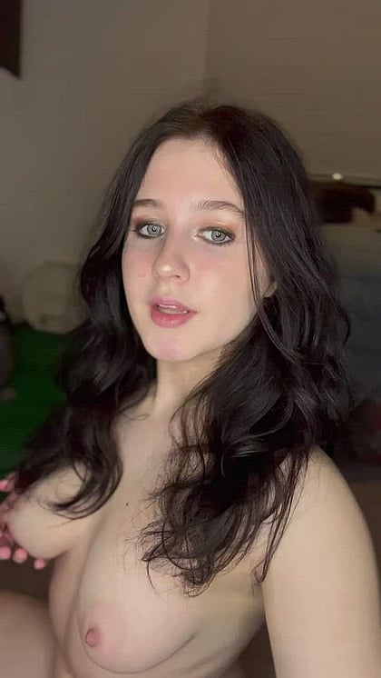 Fuck Me Hard - Pale Brunette with Natural Tits & Green Eyes Begs for Your Cum'