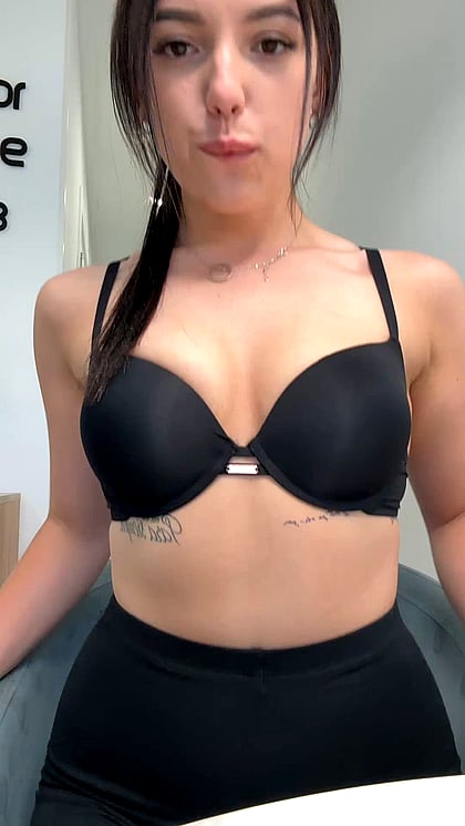 Busty Teen Breanna in Black Lingerie: Homemade Fap Material for Your Cock'