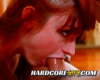 Redhead Gets FaceFucked by a Hardcore Dude